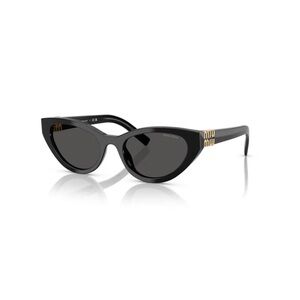 Miu Miu Black Cat-Eye Sunglasses with Gold Accents